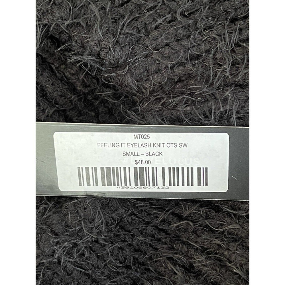 Lulus Size S Black Soft Felling it Eyelash Knit Cropped Stretch Sweater - New - Picture 7 of 8